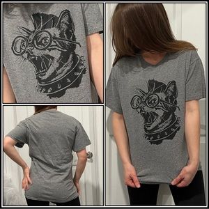 Punk Cat Mohawk T-Shirt Mens Size Medium